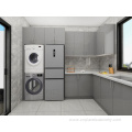 Luxury Solid Grey Wood Kitchen Cabinet With Pantry